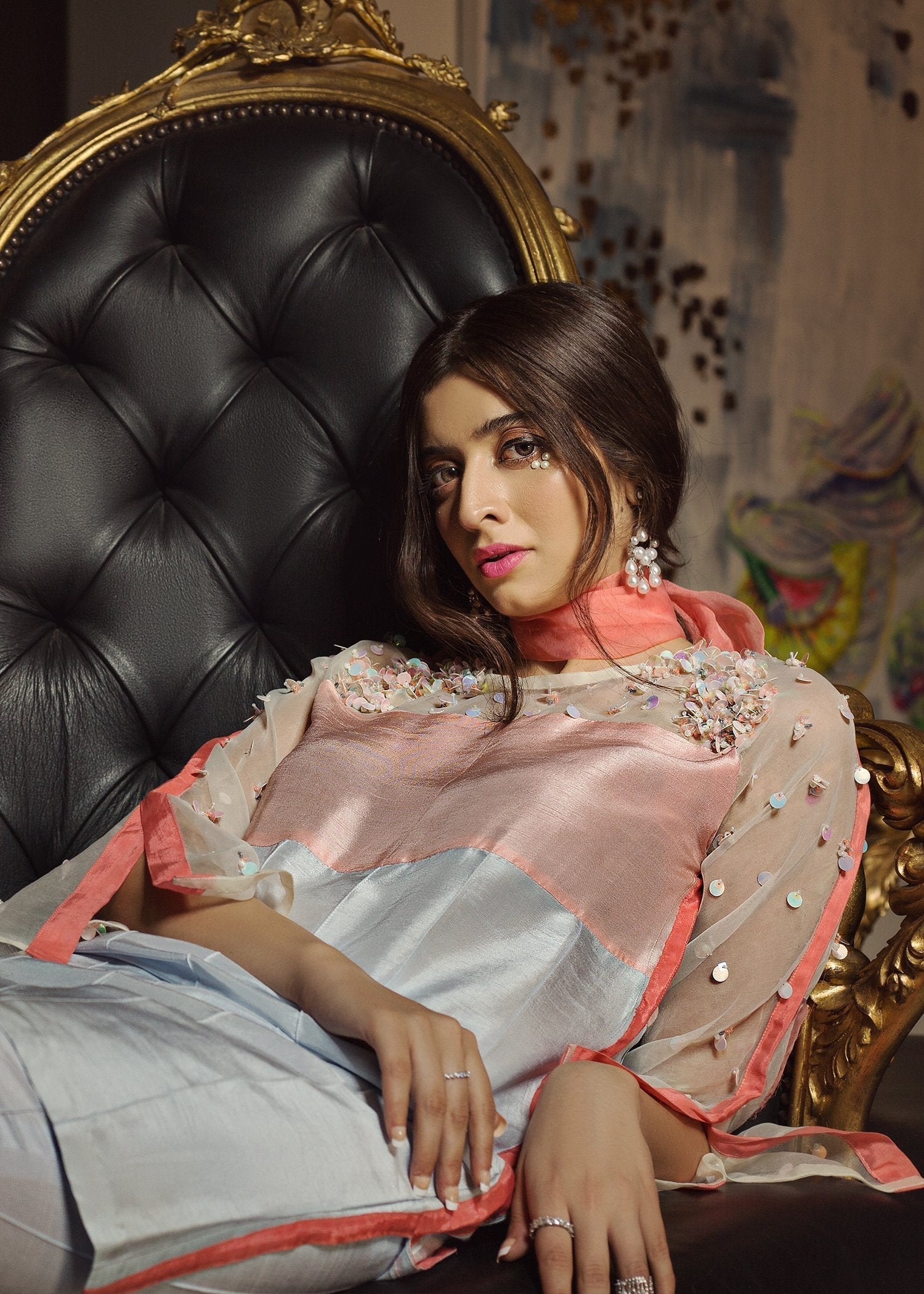 Hana | Serendipity Ready to Wear | Peppermint - Designer Dress with Intricate embroidery and embellishments. Shop elegent wedding dress at Maria Faisal.