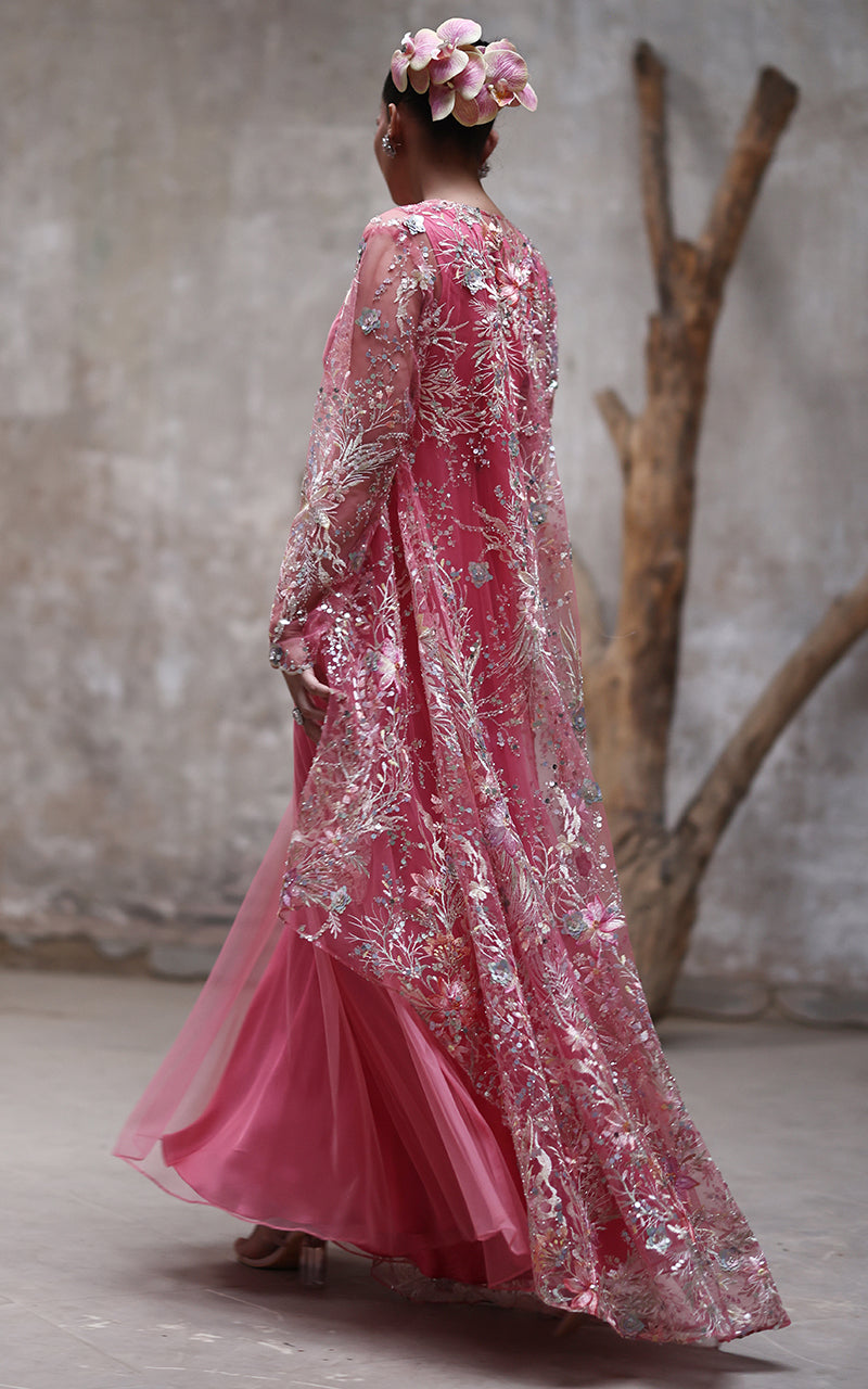 Threads and Motifs | Formal Dresses 25 | NET EMBROIDERED JAKCET WITH MAXI - Ladies Clothes - Maria Faisal