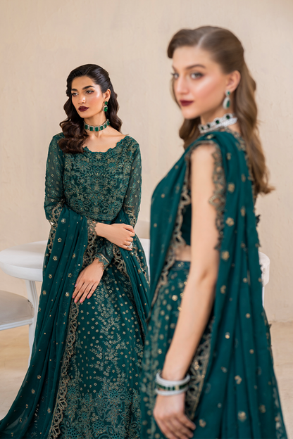Iznik | Chinnon Chiffon | CC-47 Embroidered Chiffon - Ladies Clothes - Maria Faisal
