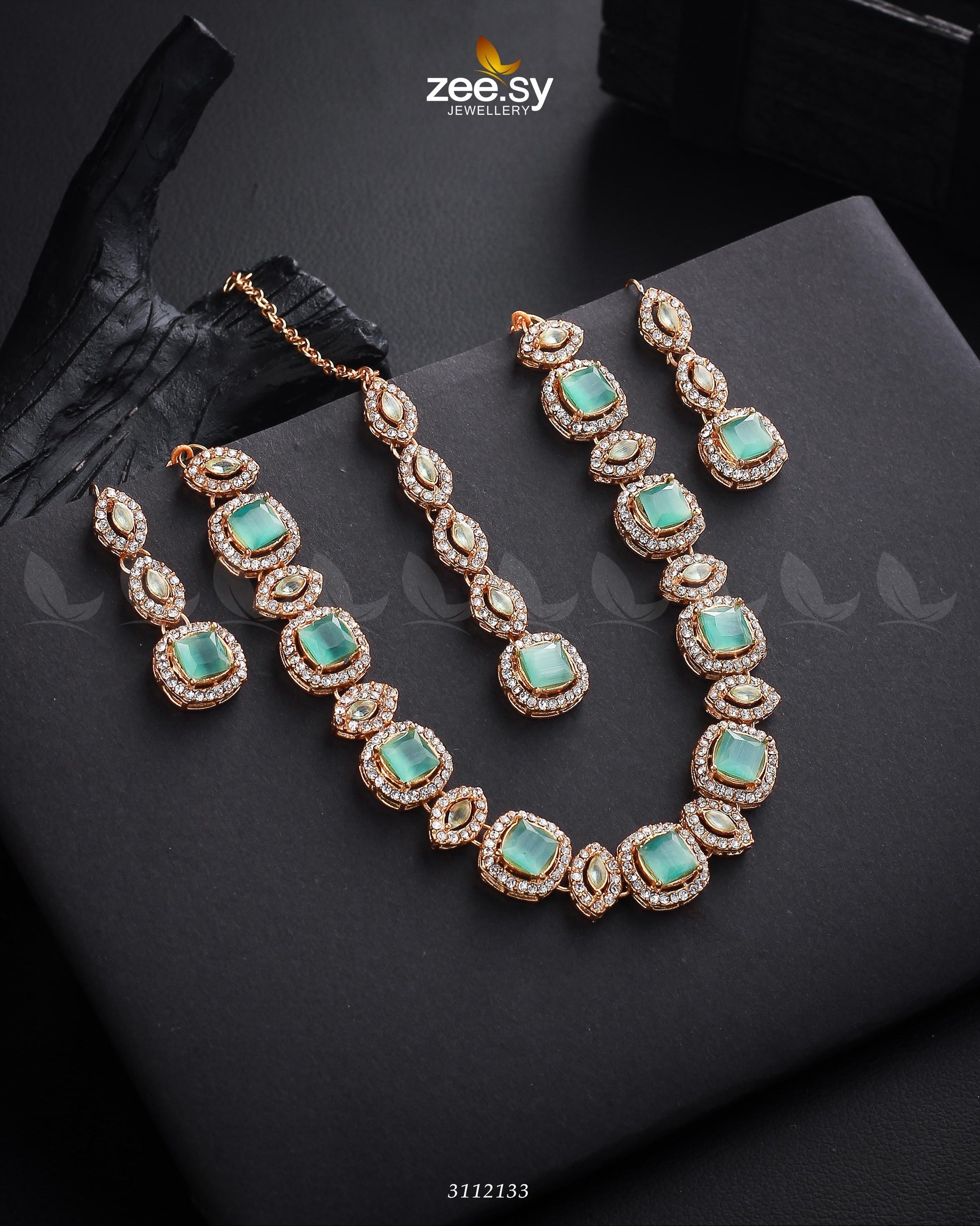 Scabiosa Necklace Set - Designer Dress with Intricate embroidery and embellishments. Shop elegent wedding dress at Maria Faisal.