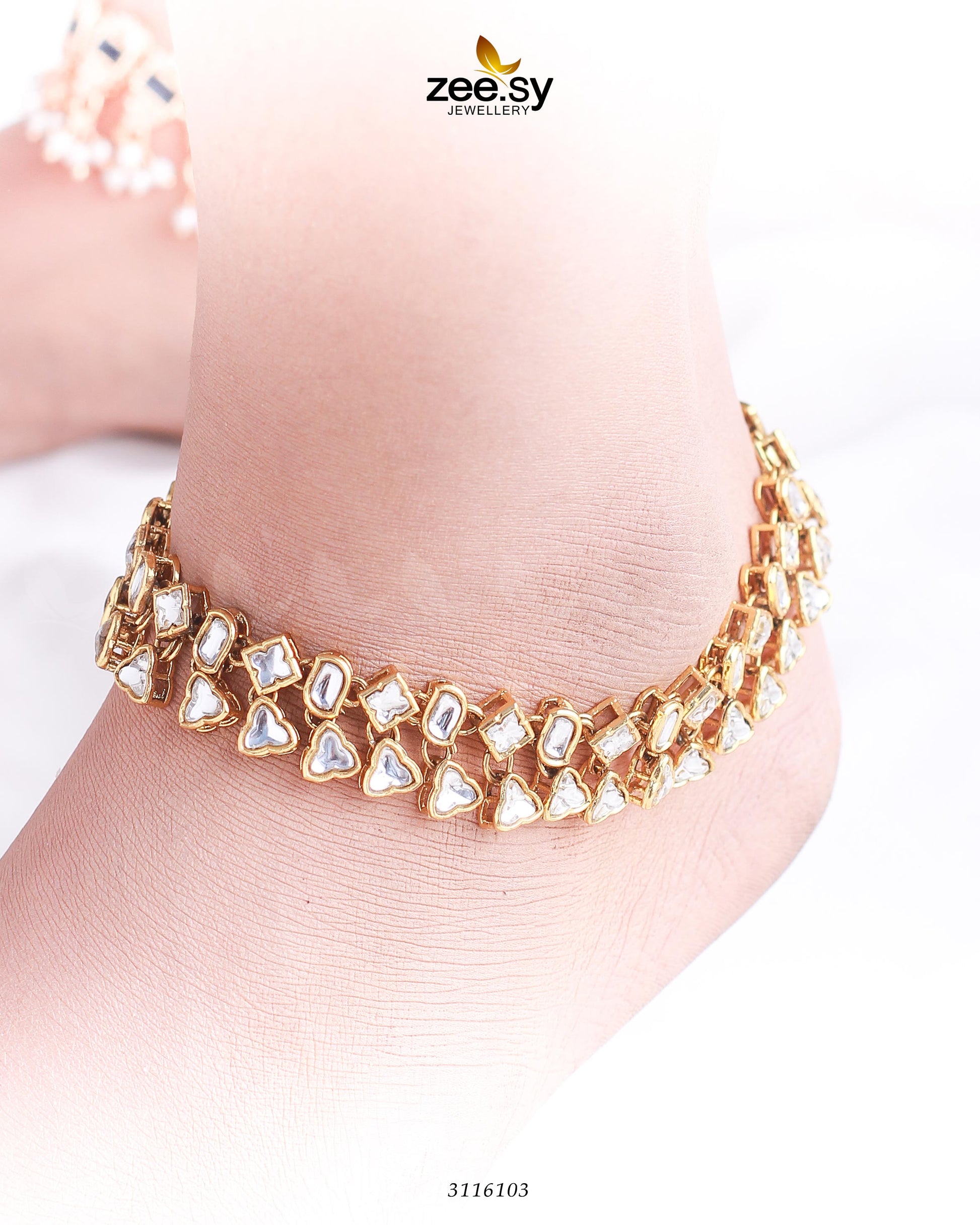 Shungite Anklet - Designer Dress with Intricate embroidery and embellishments. Shop elegent wedding dress at Maria Faisal.
