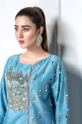 Hana | Eclectic Ready to Wear | Cerulian Spark - Designer Dress with Intricate embroidery and embellishments. Shop elegent wedding dress at Maria Faisal.