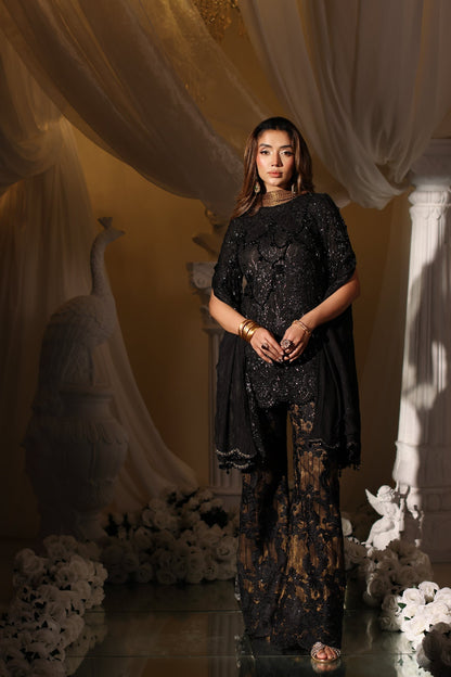 Musferah Saad | Casa Blance |Noir Symphony - Bridal Dress - available at Maria Faisal in UK and USA.