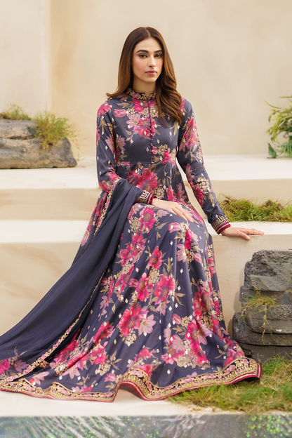 Iznik | Festive lawn 24 | SFL-12 - Designer Dress with Intricate embroidery and embellishments. Shop elegent wedding dress at Maria Faisal.