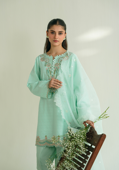 Zarqash | Whispers of Summer | SERENE BLOOM - Casual Dress - available at Maria Faisal in UK and USA.