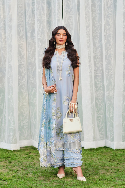 Maryam Hussain | Luxury Lawn 26 | Frost - Luxury Dress - available at Maria Faisal in UK and USA.