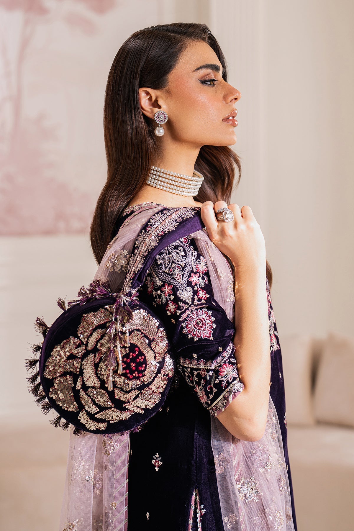 Baroque | Jahanara Luxury Velvet 24 | UF-750 - Designer Dress with Intricate embroidery and embellishments. Shop elegent wedding dress at Maria Faisal.