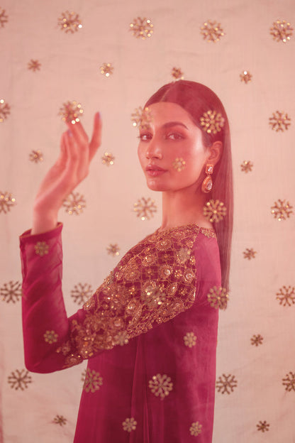 Baroque | Luxury Pret 24 | CHIFFON PR-916 - Designer Dress with Intricate embroidery and embellishments. Shop elegent wedding dress at Maria Faisal.