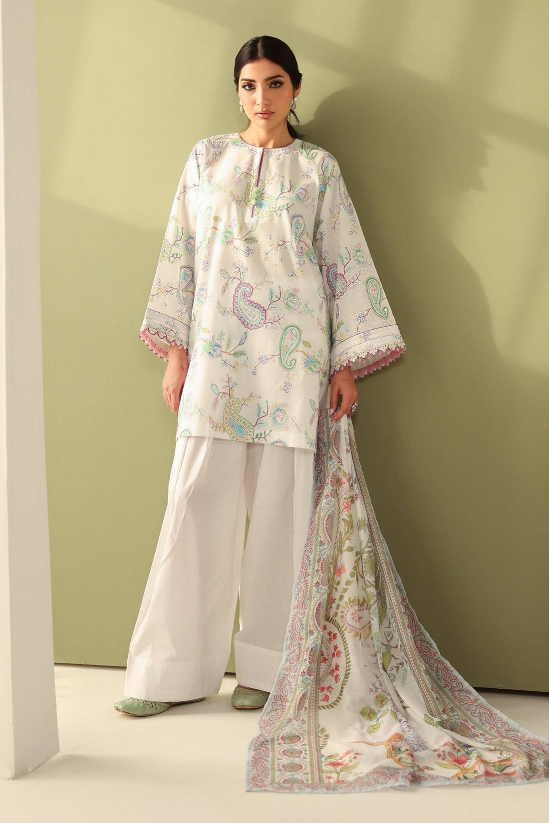 Baroque | Eid Printique | EMBROIDERED PRINTED LAWN UF-4179 by Maria Faisal - Registered Vendor of : Baroque - type : Ladies Clothes - 100% original wedding dresses