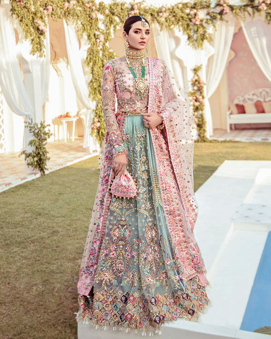 Gulaal | Wedding Formals | Joli Embroidered Net 3-Piece Suit WS-03 - Designer Dress with Intricate embroidery and embellishments. Shop elegent wedding dress at Maria Faisal.