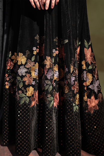 Iznik | Velvet 25 | IV-52 Embroidered Velvet - Formal Dress - available at Maria Faisal in UK and USA.
