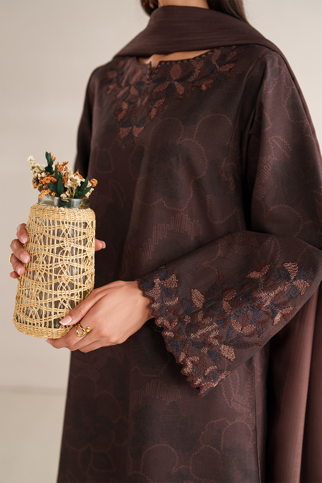 Iznik | Winter Chapter 25 | UE-574 Printed Khaddar - Casual Dress - available at Maria Faisal in UK and USA.