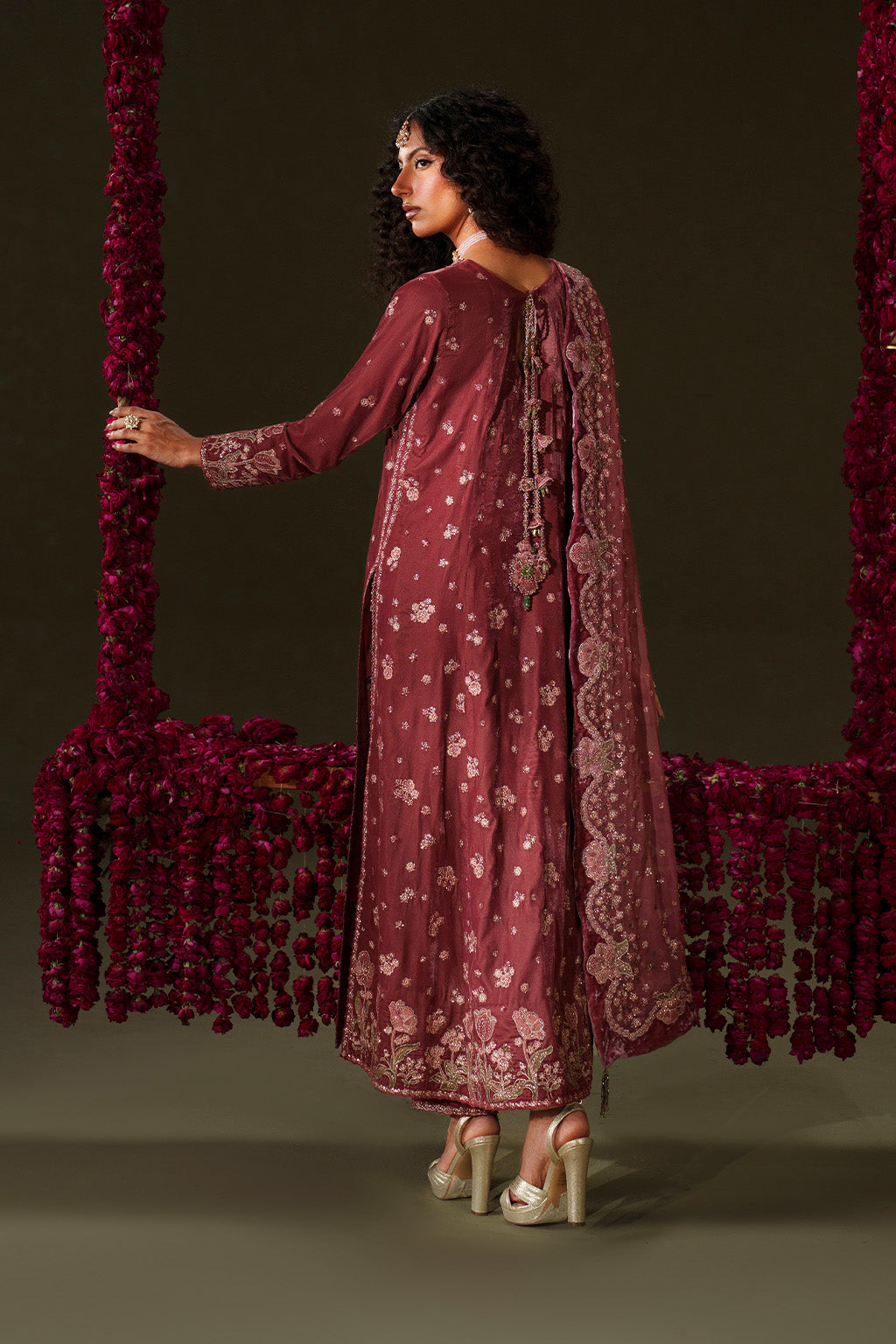 Iznik | Velvet 25 | IV-75 Embroidered Velvet - Formal Dress - available at Maria Faisal in UK and USA.