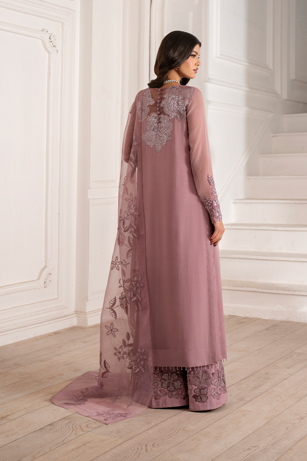 Iznik I Festive Formal I UE-418 Embroidered Chiffon - Ladies Clothes - Maria Faisal