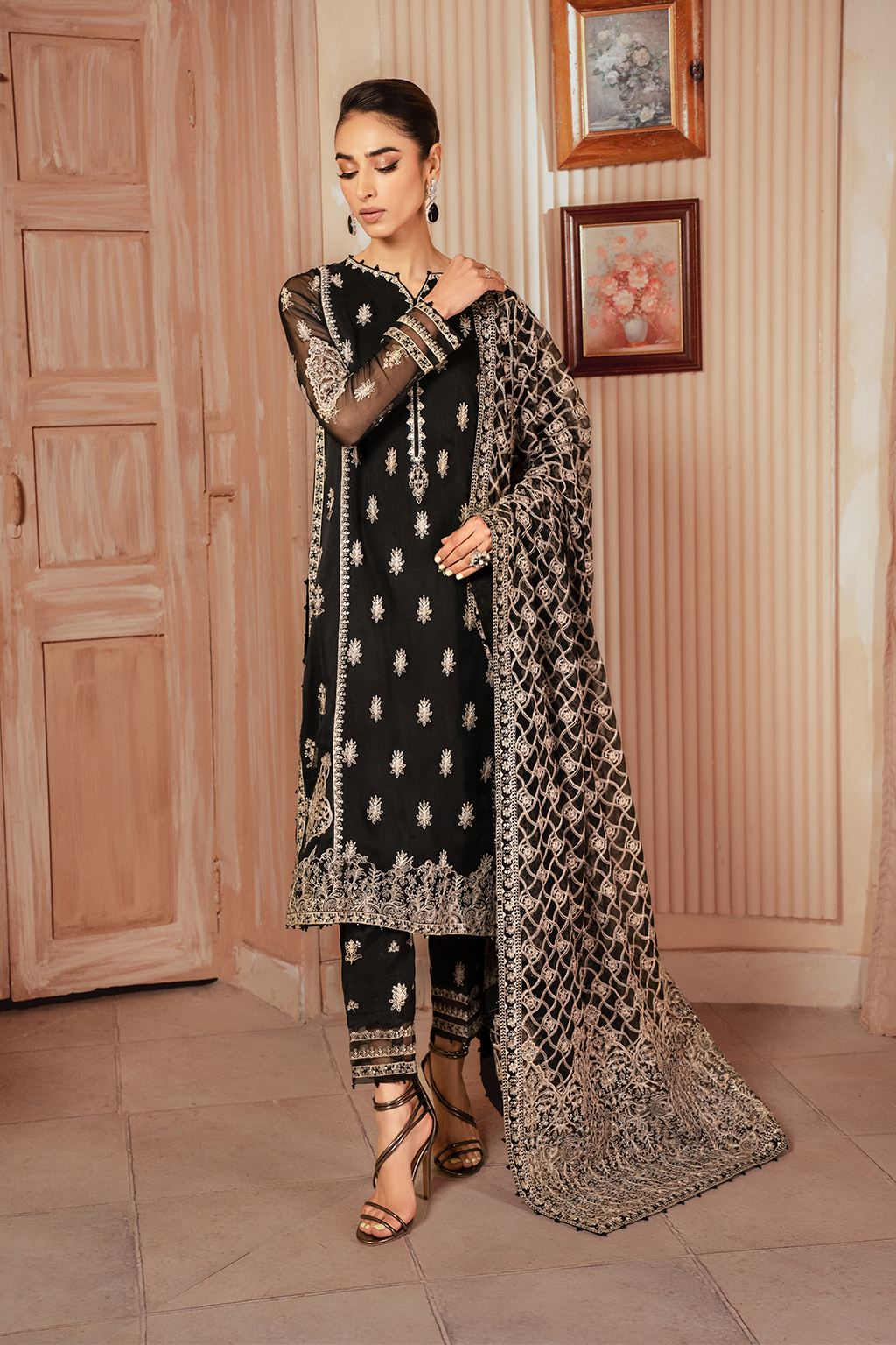 Iznik | Chiffon Kari | ICK-03 Embroidered Chiffon