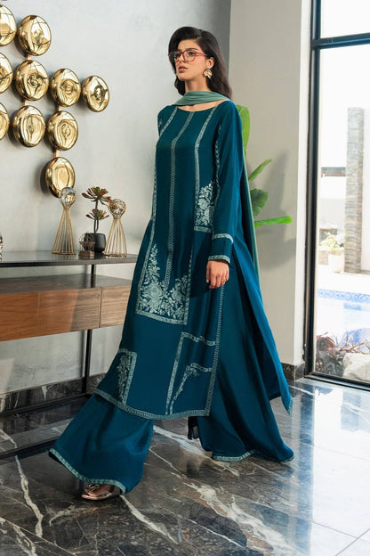 Fahad Hussayn | Lawn Banger | Midnight Teal by Maria Faisal - Registered Vendor of : Erum Khan - type : Ladies Clothes - 100% original wedding dresses