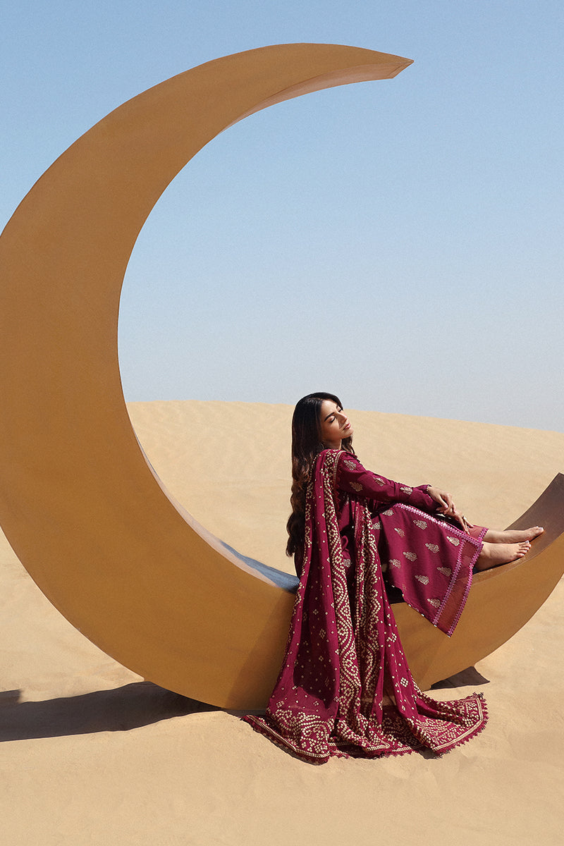 Cross Stitch | Eid Lawn 24 | CRIMSON AURA - Designer Dress with Intricate embroidery and embellishments. Shop elegent wedding dress at Maria Faisal.