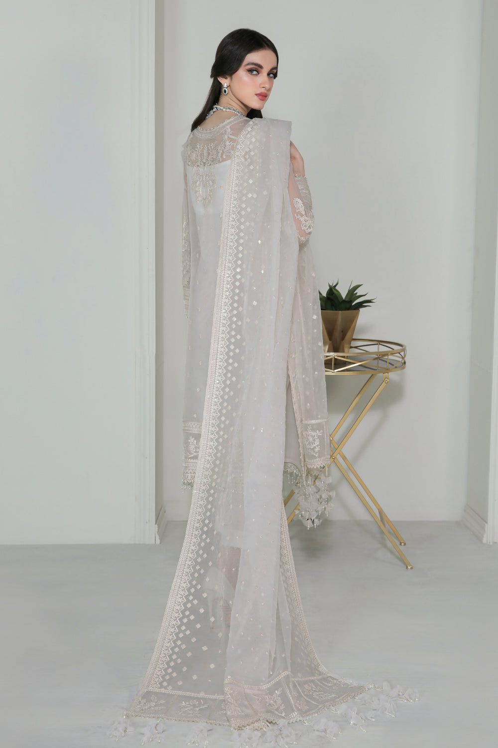 Baroque | Formals Collection | EMBROIDERED ORGANZA UF-186 - Formal Dress - available at Maria Faisal in UK and USA.