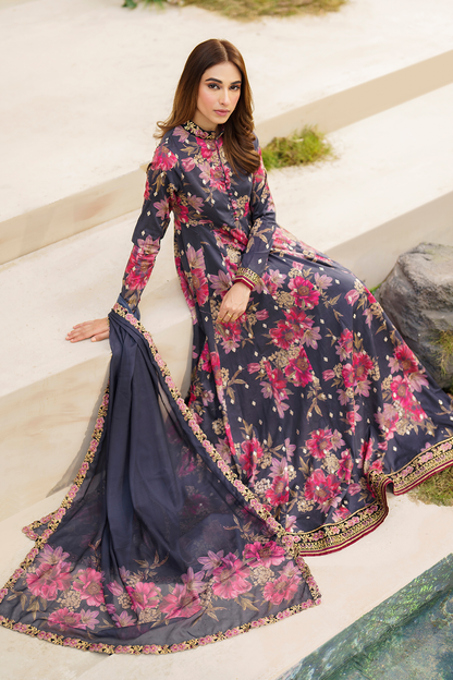 Iznik | Festive lawn 24 | SFL-12 - Designer Dress with Intricate embroidery and embellishments. Shop elegent wedding dress at Maria Faisal.