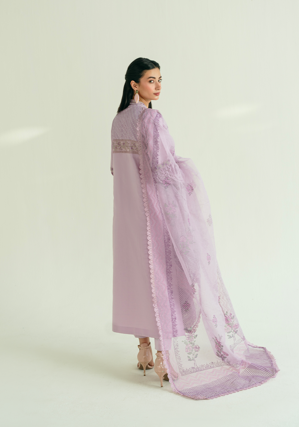 Zarqash | Whispers of Summer | LAVENDER VINES - Casual Dress - available at Maria Faisal in UK and USA.