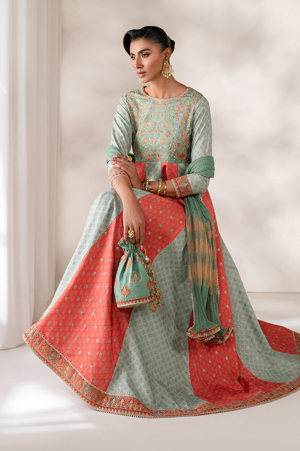 Baroque | Formals Collection | EMBROIDERED SILK UF-4141 - Formal Dress - available at Maria Faisal in UK and USA.