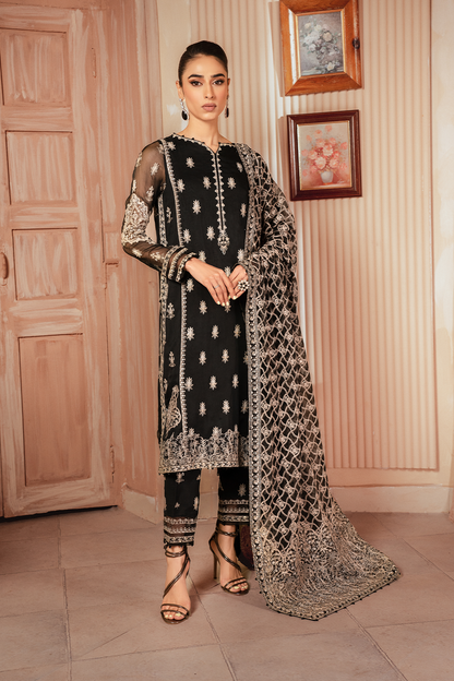 Iznik | Chiffon Kari | ICK-03 Embroidered Chiffon - Ladies Clothes - Maria Faisal