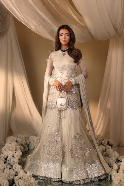 Musferah Saad | Casa Blance | Ivory Serenade - Bridal Dress - available at Maria Faisal in UK and USA.