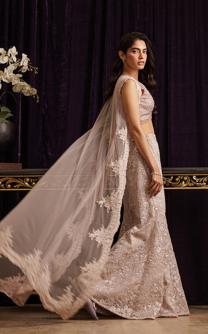 Threads and Motifs | Formal Dresses 25 | Net Embroidered Jacket with Embroidered Tube & Trouser - Ladies Clothes - Maria Faisal