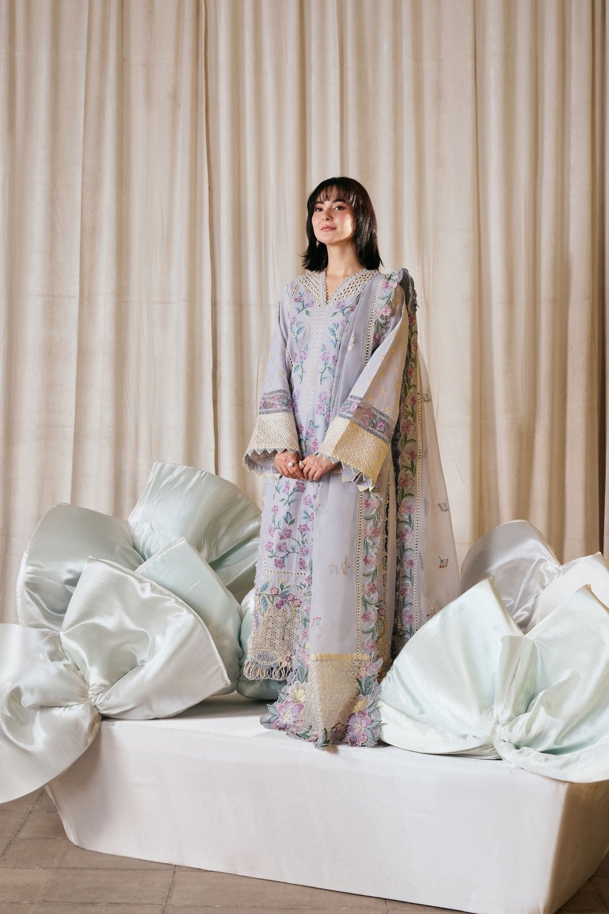 Maryam Hussain | Luxury Lawn 26 Vol 2 | Pari - Luxury Dress - available at Maria Faisal in UK and USA.
