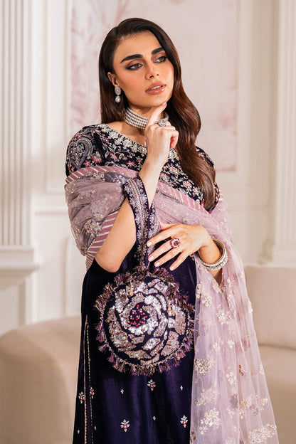 Baroque | Jahanara Luxury Velvet 24 | UF-750 - Designer Dress with Intricate embroidery and embellishments. Shop elegent wedding dress at Maria Faisal.
