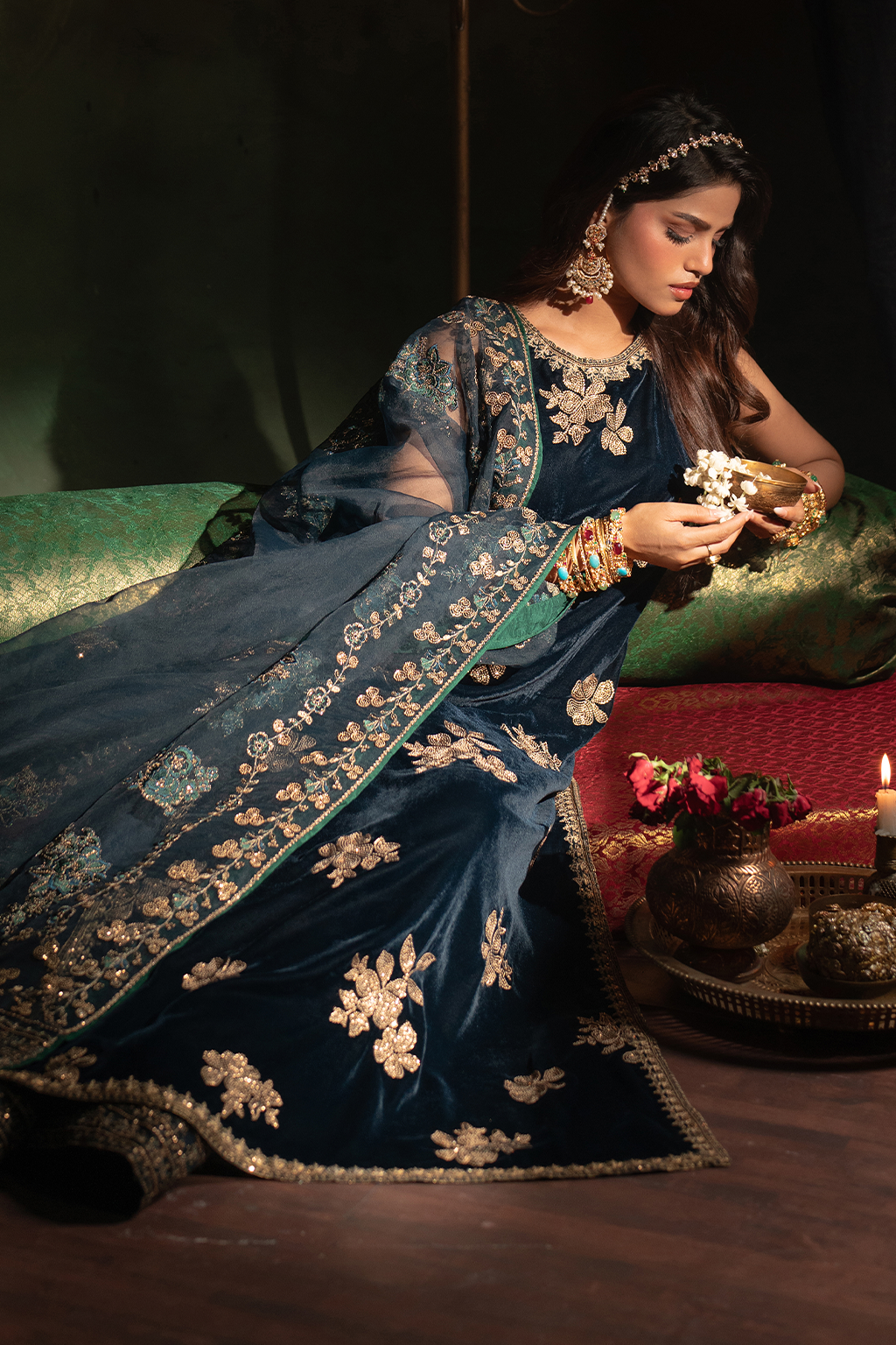 Iznik | Velvet 25 | IV-51 Embroidered Velvet - Formal Dress - available at Maria Faisal in UK and USA.