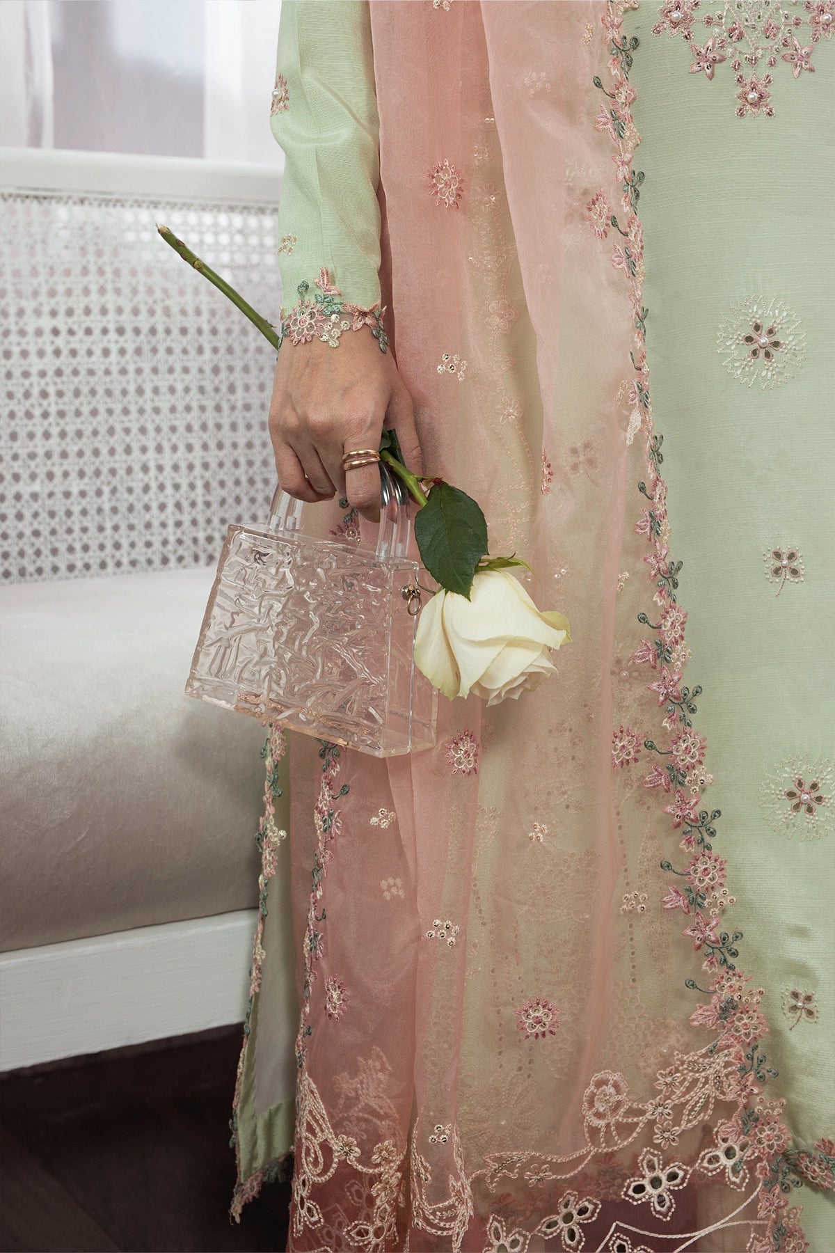 Rangrasiya | Lumeire Silk |Alma - Luxury Dress - available at Maria Faisal in UK and USA.