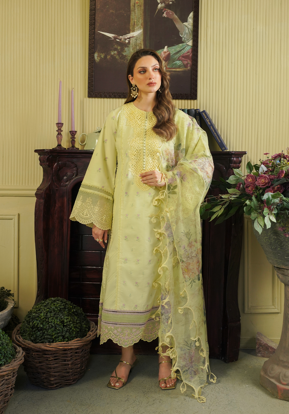 Zarqash | Tresor Luxury Lawn 24 | ZQT 008 PRIMROSE - Waniyas