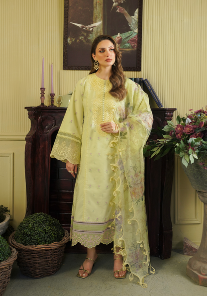 Zarqash | Tresor Luxury Lawn 24 | ZQT 008 PRIMROSE - Maria Faisal