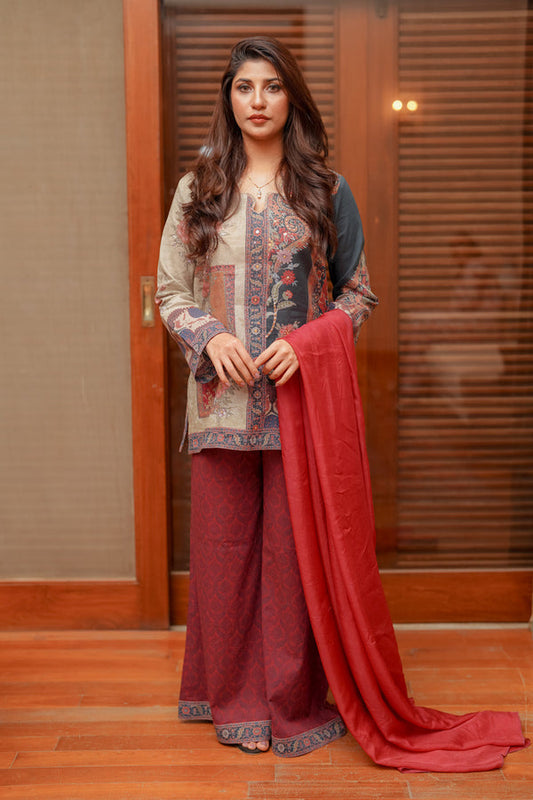 Shamaeel Ansari | Nazaakat Pret | Royal Crimson - Formal Dress - available at Maria Faisal in UK and USA.