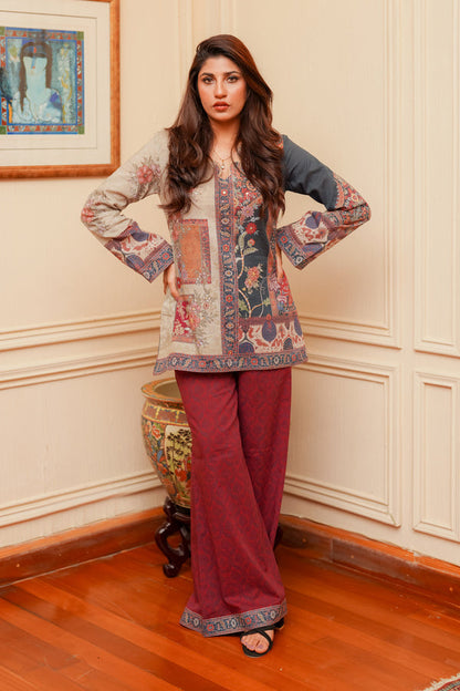 Shamaeel Ansari | Nazaakat Pret | Royal Crimson - Formal Dress - available at Maria Faisal in UK and USA.