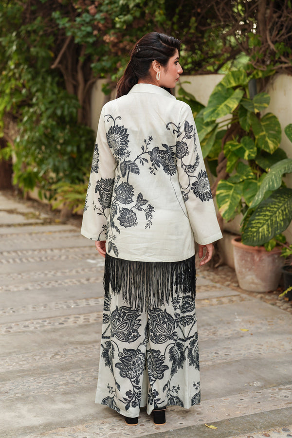 Shamaeel Ansari | Nazaakat Pret | Noir Blossom - Formal Dress - available at Maria Faisal in UK and USA.