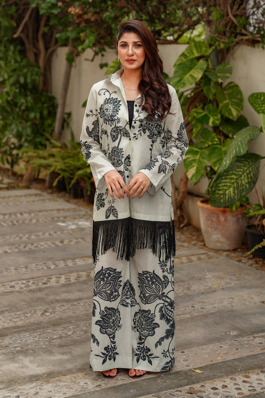 Shamaeel Ansari | Nazaakat Pret | Noir Blossom - Formal Dress - available at Maria Faisal in UK and USA.