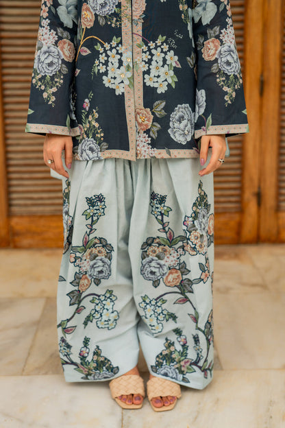 Shamaeel Ansari | Nazaakat Pret | Blue Mirage - Formal Dress - available at Maria Faisal in UK and USA.
