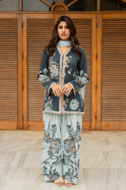 Shamaeel Ansari | Nazaakat Pret | Blue Mirage - Formal Dress - available at Maria Faisal in UK and USA.