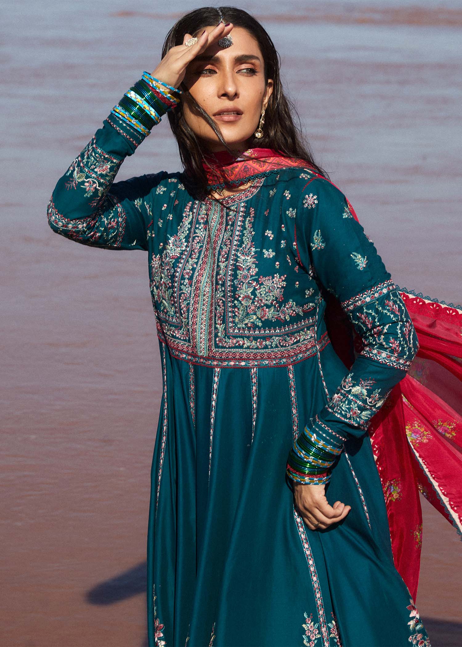 Hussain Rehar | Surkh Eid Pret’25 | Zarqash - Ladies Clothes - Maria Faisal
