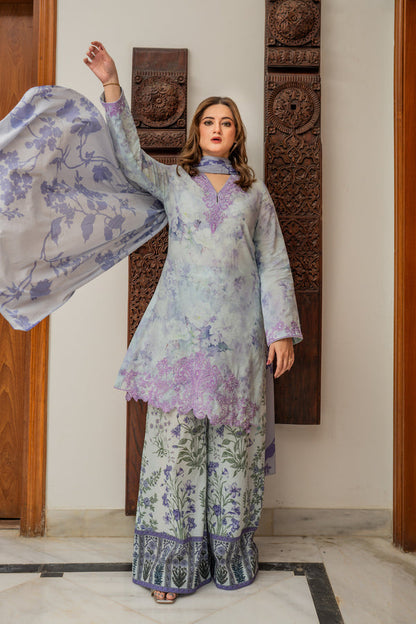 Shamaeel Ansari | Nazaakat Pret | Lilac Bloom - Formal Dress - available at Maria Faisal in UK and USA.