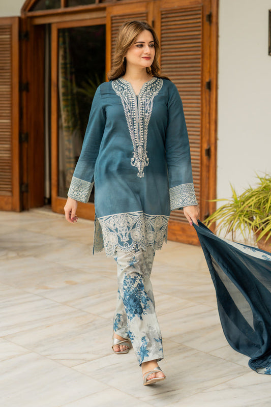 Shamaeel Ansari | Nazaakat Pret | Sapphire Grace - Formal Dress - available at Maria Faisal in UK and USA.