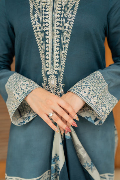 Shamaeel Ansari | Nazaakat Pret | Sapphire Grace - Formal Dress - available at Maria Faisal in UK and USA.