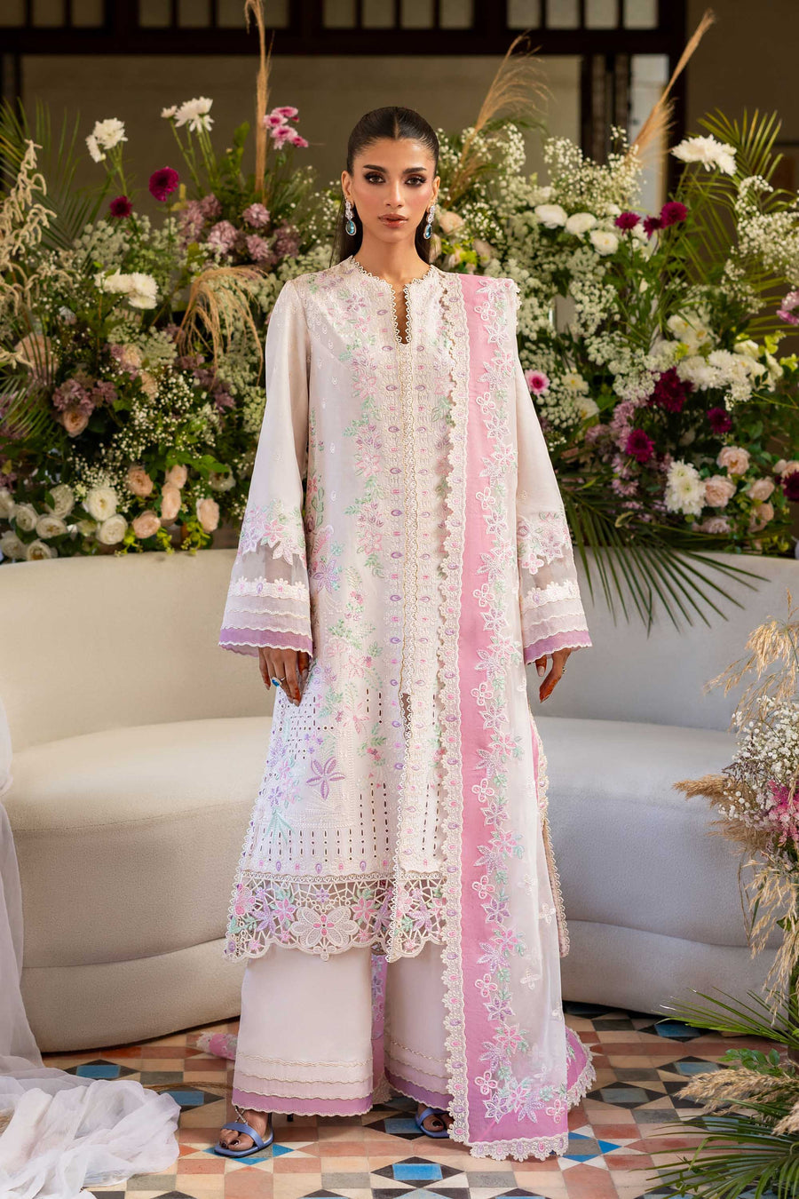 Akbar Aslam | Elaria Ready to Wear Lawn 26 | Rihal - Dress - available at Maria Faisal in UK and USA.