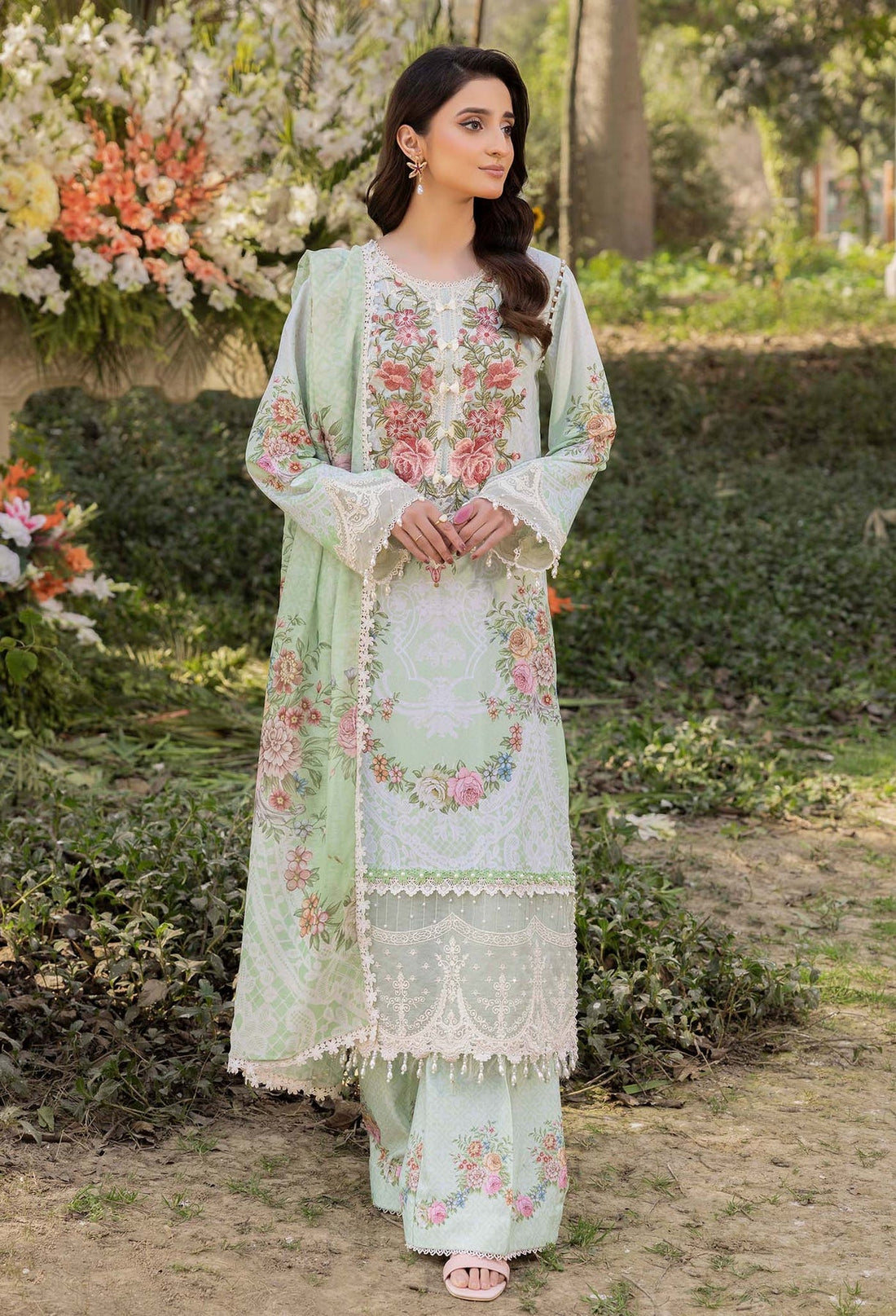 Adans Libas | Morzine Lawn 25 | MORZINE 07001 - Designer Dress with Intricate embroidery and embellishments. Shop elegent wedding dress at Maria Faisal.
