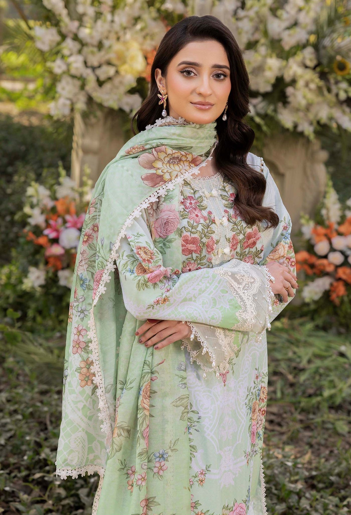 Adans Libas | Morzine Lawn 25 | MORZINE 07001 - Designer Dress with Intricate embroidery and embellishments. Shop elegent wedding dress at Maria Faisal.