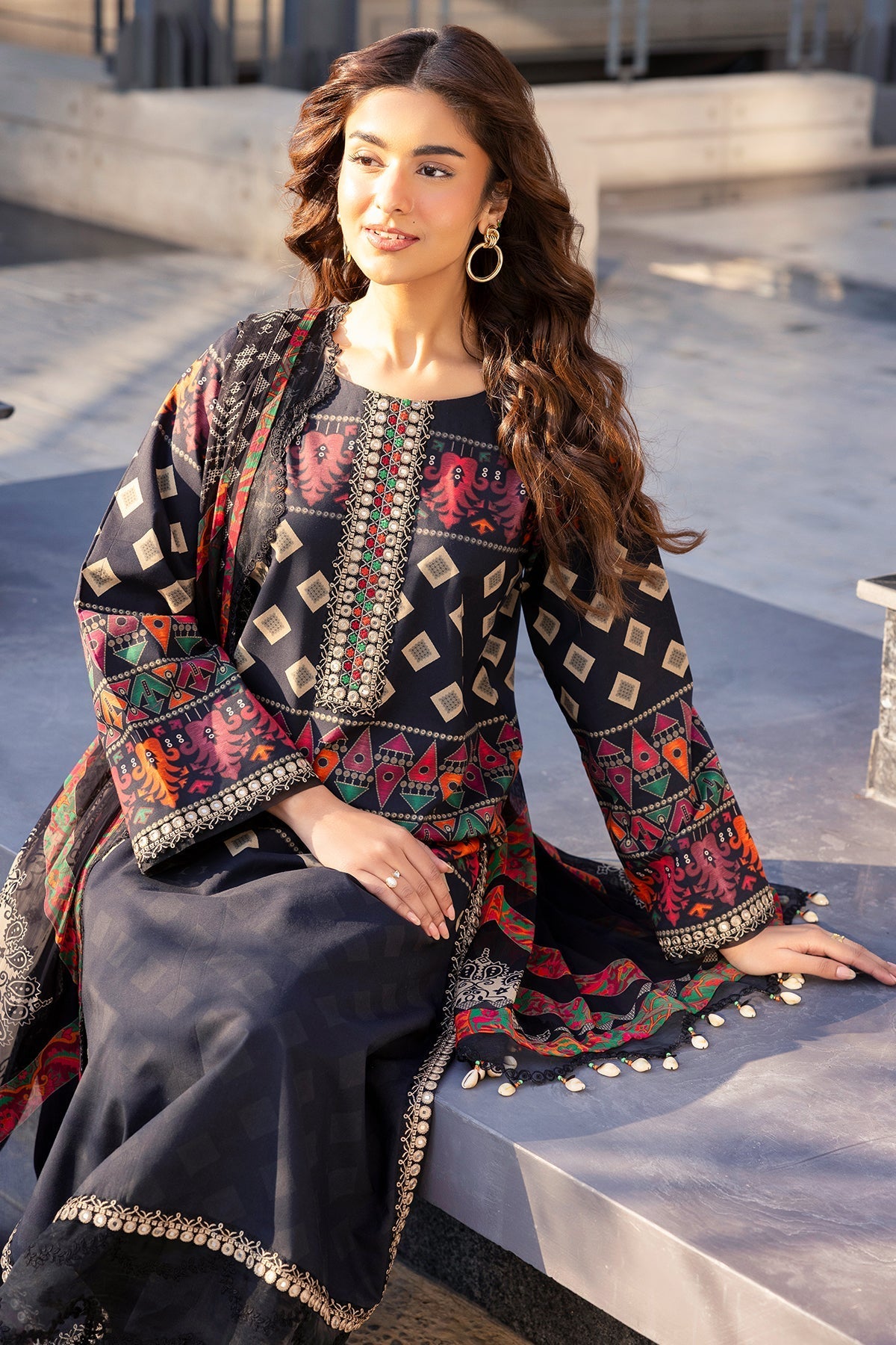 Charizma | Infinity Lawn | 3-PC Unstitched Embroidered Lawn Collection IN6-03 - Luxury Dress - available at Maria Faisal in UK and USA.