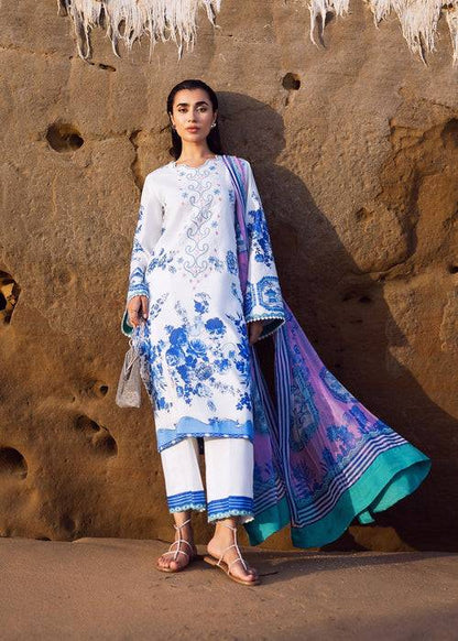 Sadaf Fawad Khan | Siraa Lawn 25 | Blue Pottery by Maria Faisal - Registered Vendor of : Sadaf Fawad Khan - type : Ladies Clothes - 100% original wedding dresses