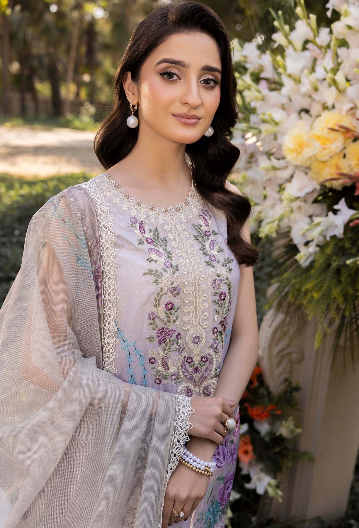 Adans Libas | Morzine Lawn 25 | MORZINE 07004 - Designer Dress with Intricate embroidery and embellishments. Shop elegent wedding dress at Maria Faisal.